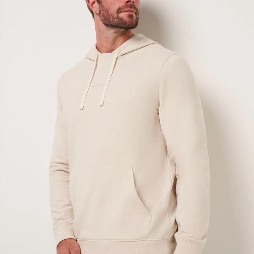 Travis Mathew Coastal Cloud Men's Off-White Hoodie in Moonbeam